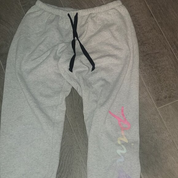 🎉 VICTORIA'S SECRET PINK Fleece Jogger Pants Heather Gray Sweatpants - Picture 3 of 4